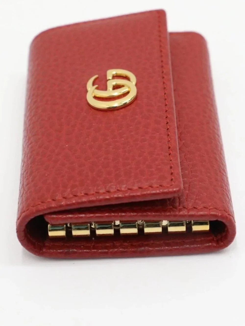 Gucci GG Red Marmont Leather 6 Ring Key Case Wallet